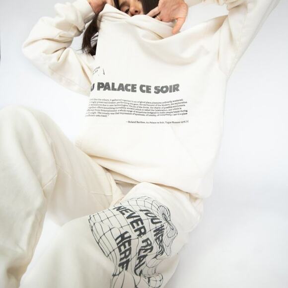 Mr. Saturday Sweatshirt Hoodie in Off White Womens Size Small - Picture 1 of 9